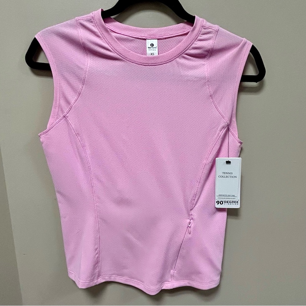 90 Degree By Reflex Women's Pink Sleeveless Top Sz XS NWT